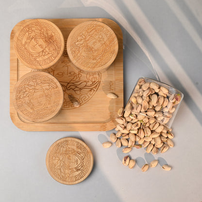 Wooden Dry Fruit Tray Set