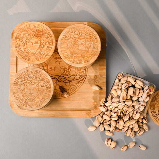 Wooden Dry Fruit Tray Set