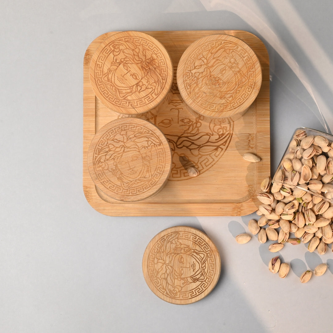 Wooden Dry Fruit Tray Set